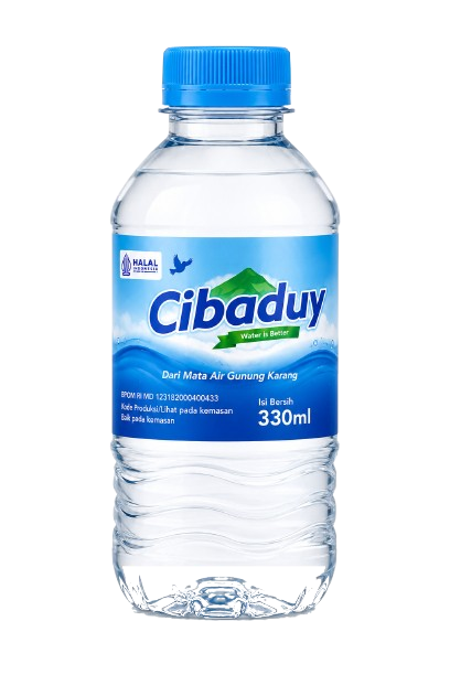 Botol Cibaduy 330 ml, air minum kemasan bersertifikat BPOM, SNI 3553:2015, Halal