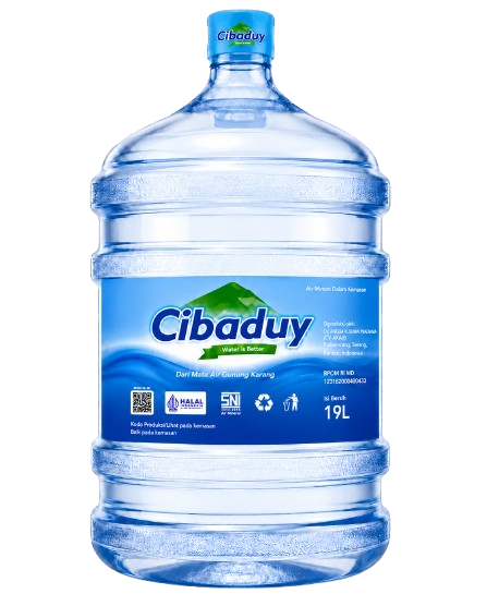 Galon Cibaduy 19 Liter, air minum kemasan bersertifikat BPOM, SNI 3553:2015, Halal